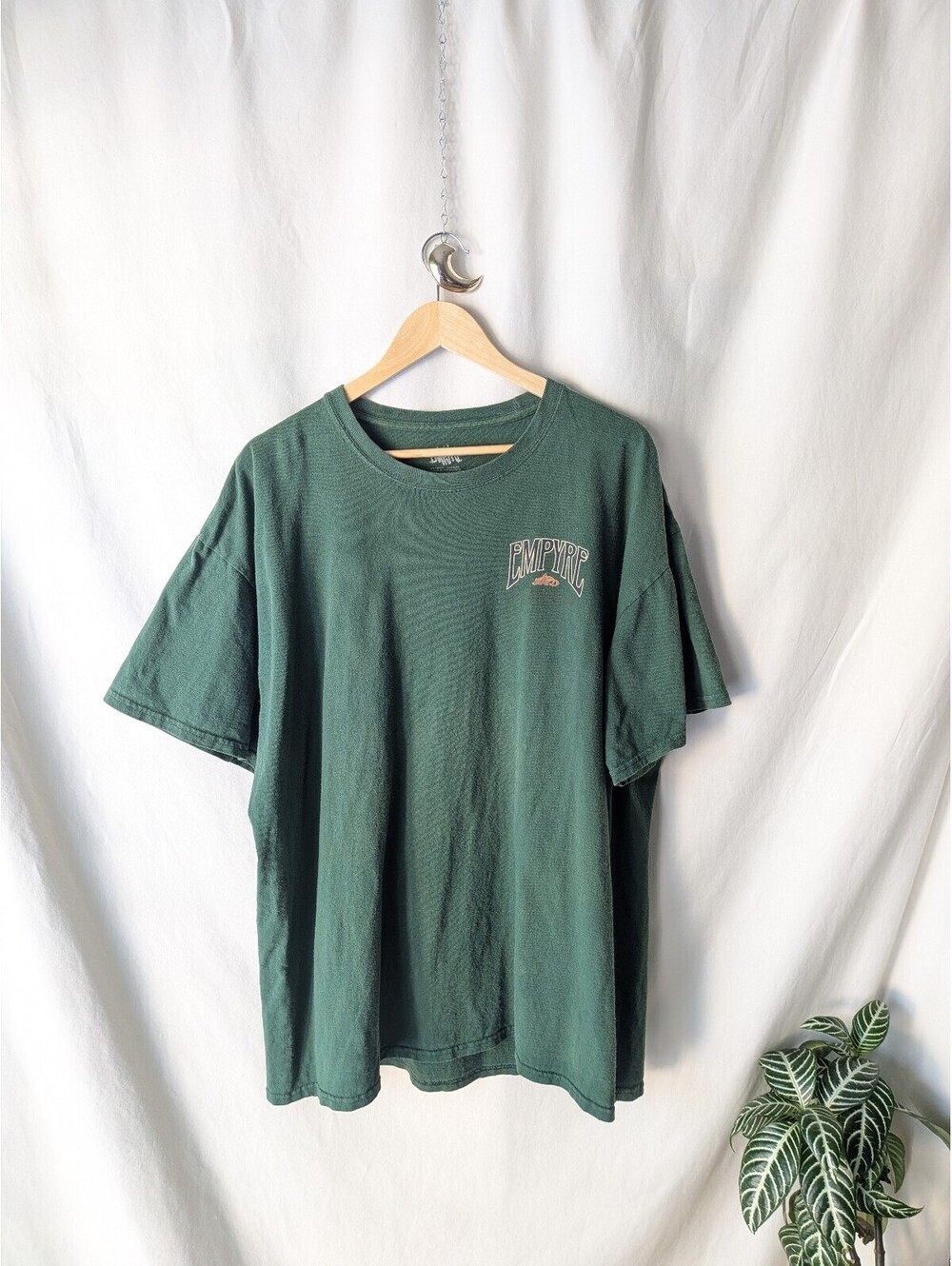 Empyre Green Graphic T-Shirt with Rose Design